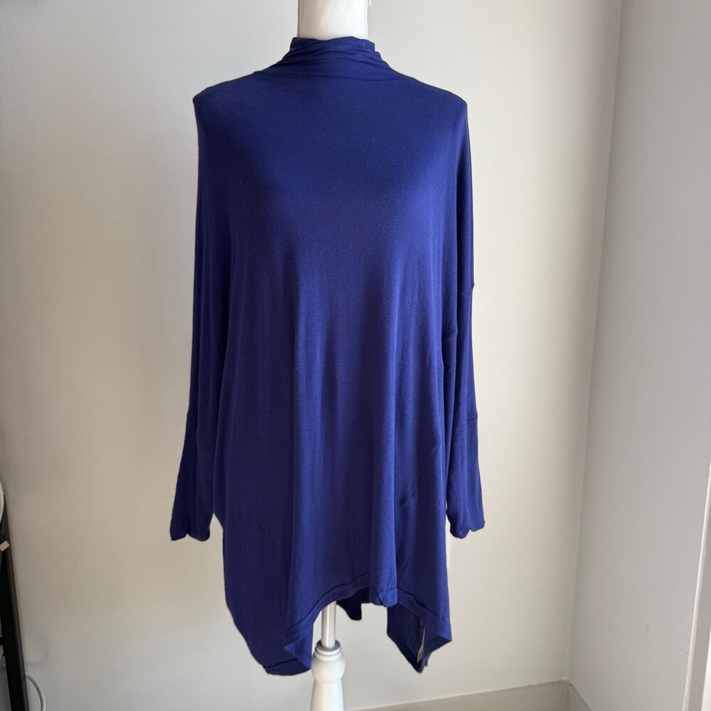 We the Free Cobalt Blue Royal Blue Mockneck Oversized Longsleeve Boho Size S - Picture 2 of 8